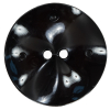 Italian Black Textured Wave Button - 64L/40mm - Detail | Mood Fabrics