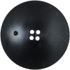 Italian Black and Natural Textured 4-Hole Button - 80L/50.8mm - Detail | Mood Fabrics