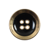 Italian Black and Gold Metal 4-Hole Button - 40L/25mm | Mood Fabrics