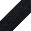 Italian Metallic Black Elastic Trim - 2 - Detail | Mood Fabrics