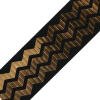 Italian Black Elastic with Metallic Gold Chevron Design - 1.5 - Detail | Mood Fabrics