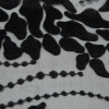 Black Abstract Embroidery on Black Mesh - Detail | Mood Fabrics