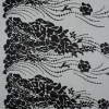 Black Abstract Embroidery on Black Mesh | Mood Fabrics