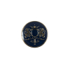 Italian Navy and Gold Metal Crest Shank Back Button - 24L/15mm | Mood Fabrics