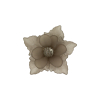 Italian Frosted Antracite 3D Flower Applique with Gray Center Bead - 2 | Mood Fabrics