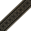 Italian Black and Metallic Gold Elastic Trim - 2 - Detail | Mood Fabrics