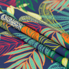 Mood Exclusive Blue Tropikaj Lumoj Stretch Cotton Sateen - Folded | Mood Fabrics