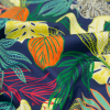 Mood Exclusive Blue Tropikaj Lumoj Stretch Cotton Sateen - Detail | Mood Fabrics