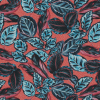 Mood Exclusive Tropical Snowglobe Red and Blue Cotton Poplin | Mood Fabrics