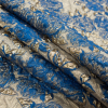 Cobalt Luxury Floral Metallic Brocade - Folded | Mood Fabrics