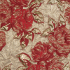 Red Luxury Floral Metallic Brocade - Detail | Mood Fabrics