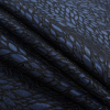 Blue and Black Luxury Abstract Metallic Brocade - Folded | Mood Fabrics