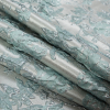Pale Gold and Seafoam Blue Luxury Floral Metallic Brocade - Folded | Mood Fabrics