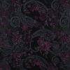 Aubergine and Black Luxury Paisley Metallic Brocade | Mood Fabrics