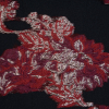Red and Metallic Silver Luxury Abstract Burnout Brocade - Detail | Mood Fabrics