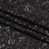 Black Striped Baby Sequins on Stretch Mesh - Folded | Mood Fabrics