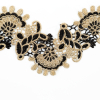 Italian Metallic Gold and Black Scalloped Lace Trimming - 4 - Detail | Mood Fabrics