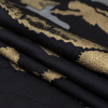 Metallic Gold and Black Luxury Crinkled Organza Burnout Brocade - Folded | Mood Fabrics