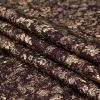 Aubergine and Gold Luxury Metallic Brocade - Folded | Mood Fabrics