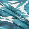 Blue Tropical Leaves Printed Woven - Folded | Mood Fabrics