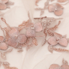 Fancy Adobe Rose 3D Floral Beaded and Embroidered Lace with Scalloped Edges - Detail | Mood Fabrics