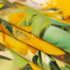 Italian Yellow and Green Sunflowers Digitally Printed Silk Charmeuse - Folded | Mood Fabrics