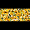 Italian Yellow and Green Sunflowers Digitally Printed Silk Charmeuse - Full | Mood Fabrics