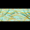 Italian Teal and Gold Chains Digitally Printed Silk Charmeuse - Full | Mood Fabrics