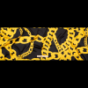 Italian Black and Gold Large Chains Digitally Printed Silk Charmeuse - Full | Mood Fabrics