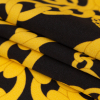 Italian Black and Gold Chains Digitally Printed Silk Charmeuse - Folded | Mood Fabrics
