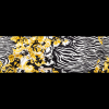Italian Black, White and Gold Ornate Zebra Digitally Printed Silk Charmeuse - Full | Mood Fabrics