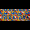 Italian Blue, Red and Gold Ornate Floral Digitally Printed Silk Charmeuse - Full | Mood Fabrics