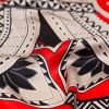 Italian Red and Black Large-Scale Digitally Printed Silk Charmeuse Panel - Detail | Mood Fabrics