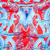 Italian Blue Radiance and Red Large-Scale Digitally Printed Silk Charmeuse Panel | Mood Fabrics
