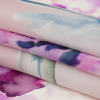 Italian Barely Pink and Red Violet Watercolor Floral Silk Organza - Folded | Mood Fabrics