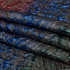 Metallic Space Cherry, Blue Morpho and Emerald Abstract Ombre Luxury Brocade - Folded | Mood Fabrics