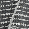 White Embroidered Stripes Beaded and Sequined Tulle with Scalloped Edges - Detail | Mood Fabrics