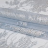 Metallic Silver and Gray Violet Abstract Luxury Organza Brocade - Folded | Mood Fabrics