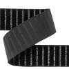Italian Black Vertical Stripes Velvet Burnout Trim - 0.875 - Detail | Mood Fabrics