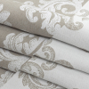 Beige and White Damask Double Wide Drapery Jacquard - Folded | Mood Fabrics