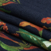Mood Exclusive Navy Lily Pad Paradise Sustainable Viscose Woven - Folded | Mood Fabrics