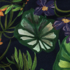 Mood Exclusive Navy Lily Pad Paradise Sustainable Viscose Woven - Detail | Mood Fabrics
