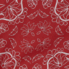 Mood Exclusive Hot Coral Potent Paisleys Polka Dotted Viscose Jacquard - Detail | Mood Fabrics
