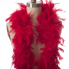 Red Chandelle Turkey Feather Boa | Mood Fabrics