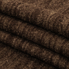 Chocolate Striated Upholstery Boucle with Tan Woven Backing - Folded | Mood Fabrics