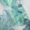 Metallic Aqua, Sky Blue and Off White Fantastic Flowers Luxury Burnout Brocade | Mood Fabrics