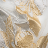 Metallic Gold, Silver and White Fantastic Flowers Luxury Burnout Brocade | Mood Fabrics