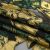 Metallic Forest, Gold and Black Floral Luxury Burnout Brocade Panel - Folded | Mood Fabrics