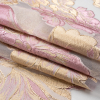 Metallic Pink, Gold and White Floral Luxury Burnout Brocade Panel - Folded | Mood Fabrics