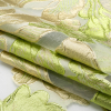 Metallic Gold, Lime and White Floral Luxury Burnout Brocade Panel - Folded | Mood Fabrics